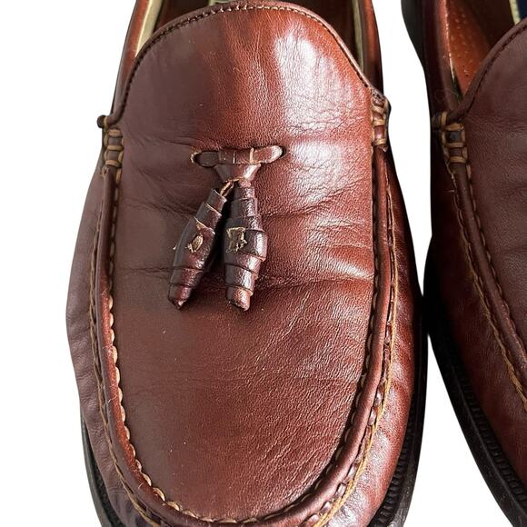 Bragano Tassel Leather Dress Loafers Men\'s Size 8.5 M Brown Crafted in Italy main image 5